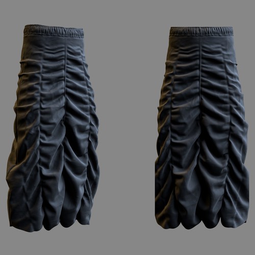 CGI design with the title 'Skirt 3D modeling and render '
