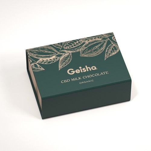 Cocoa packaging with the title 'Packaging Design for CBD Chocolate'