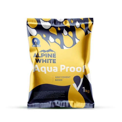 Blue packaging with the title 'Minimal pouch bag for industrial product'