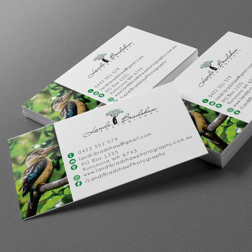 Natural brand with the title 'photographer businesscard design'