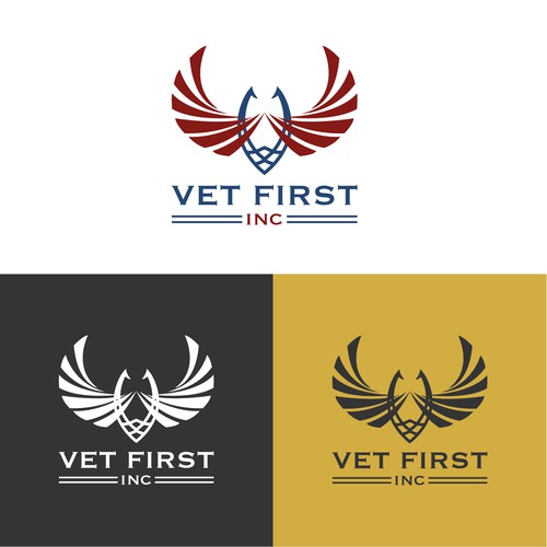Startup logo with the title 'Vet First Inc'