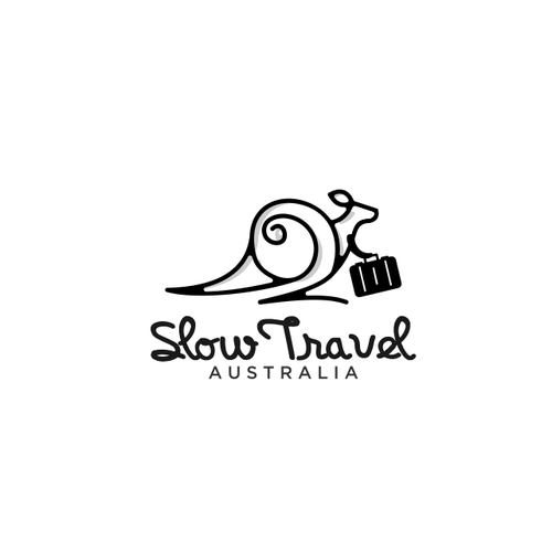 Snail logo with the title 'slow travel australia'