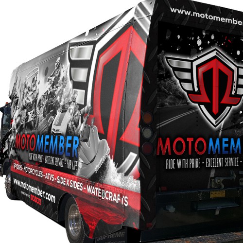 Motorsport design with the title 'Motosports Truck Wrap'