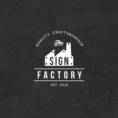 Factory design with the title 'A Pinned Sign for A Sign Producer'