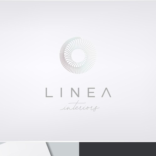 Eye design with the title 'gorgeous logo for LINEA INTERIORS'