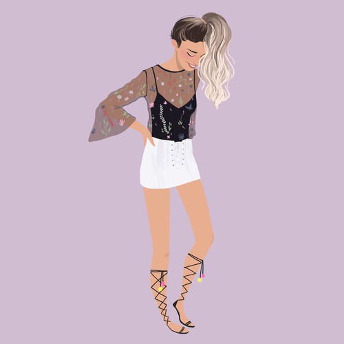Fashion illustration with the title 'Fashion illustration'