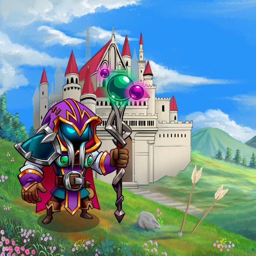 RPG design with the title 'Landscape fantasy RPG game'