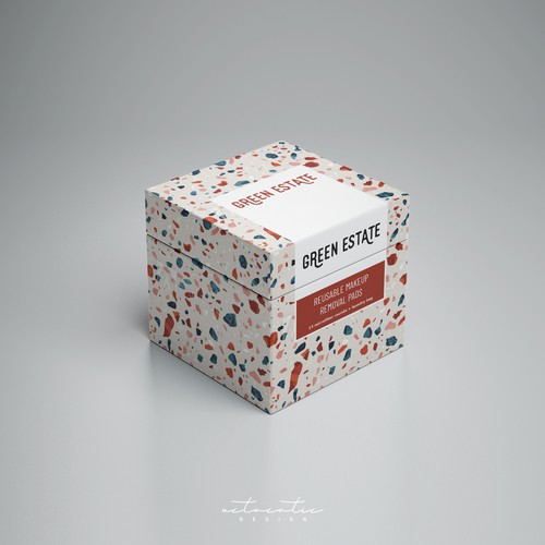 Gift box design with the title 'Box Design Green Estate'