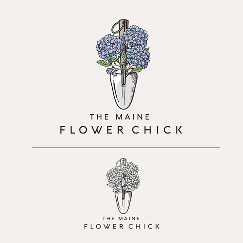 Florist design with the title 'Flower Chick'