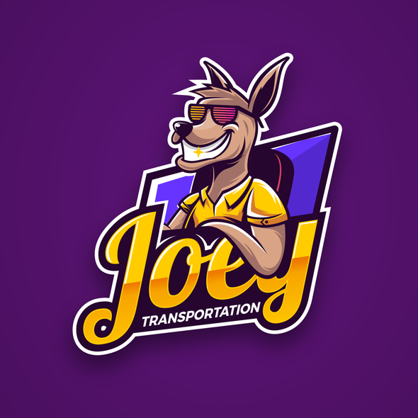 Gold car logo with the title 'Kangaroo Logo'