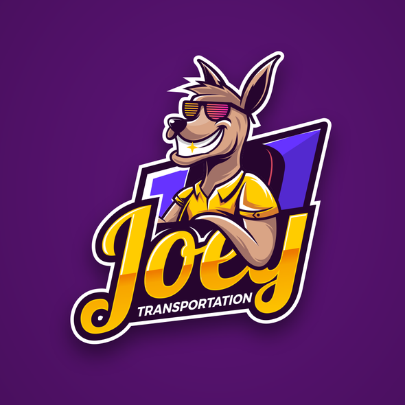 Tow truck logo with the title 'Kangaroo Logo'