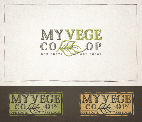 Vegetable logo with the title 'Create an edgy logo for a community based food start up'