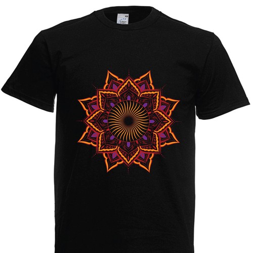 Mandala t-shirt with the title 'Yoga mandala'