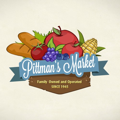 Ribbon design with the title 'Pittman's Market ogo'