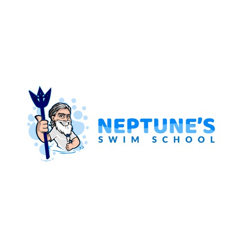 Swimming pool design with the title 'Illustrated logo for a Swim School'