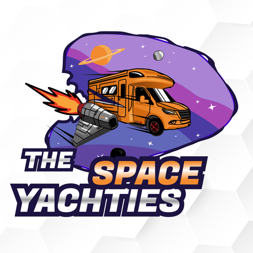 Galaxy logo with the title 'Illustration logo concept for The Space Yachties'