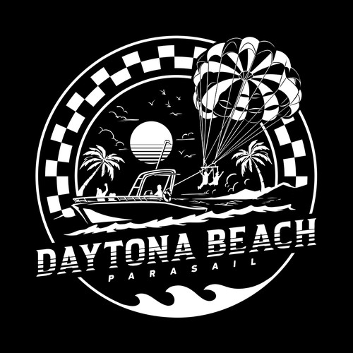 Boat t-shirt with the title 'Parasail Company T Shirt Design'