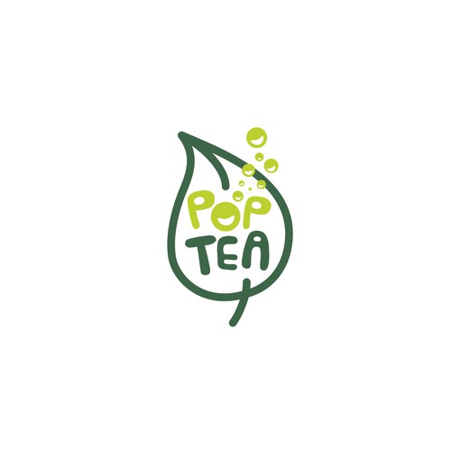 Tea leaf logo with the title 'Logo concept for a new sparkling ice tea company'