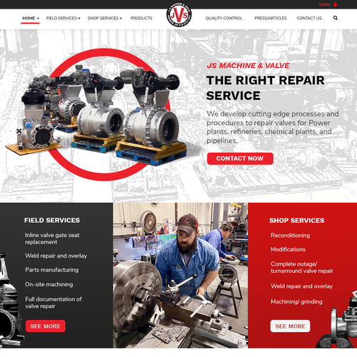 Industrial website with the title 'industrial pipes website'