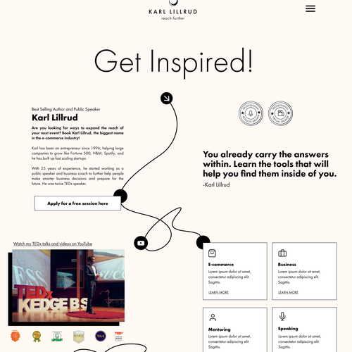 Map website with the title 'Roadmap website with interactive game options for a Public speaker '