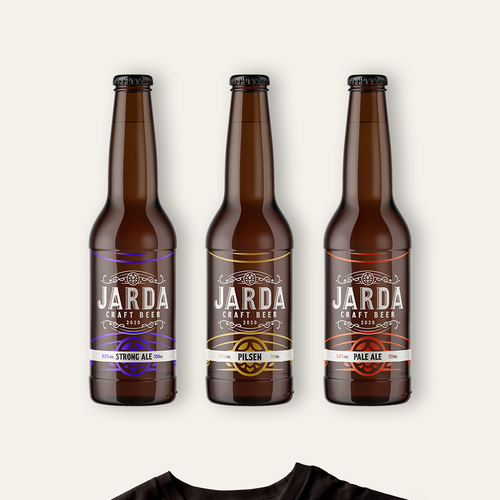 Craft beer design with the title 'JARDA CRAFT BEER'