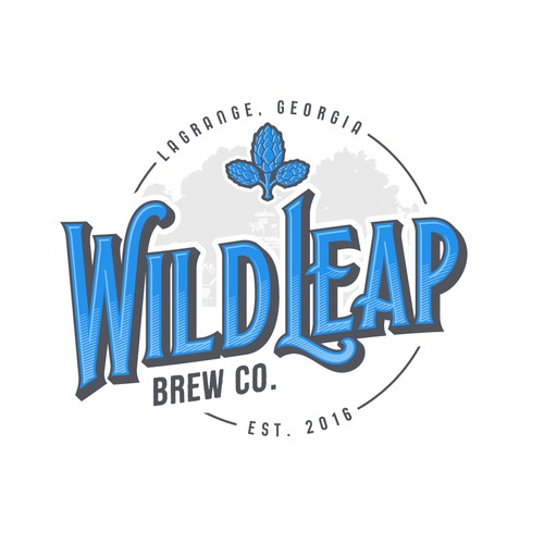 Blue and gray logo with the title 'Wild Leap'