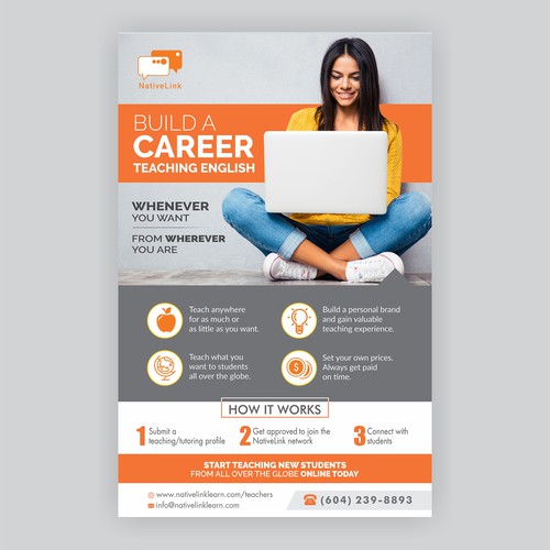 Design a poster to recruit teachers to a new web app Design by Dzine Solution