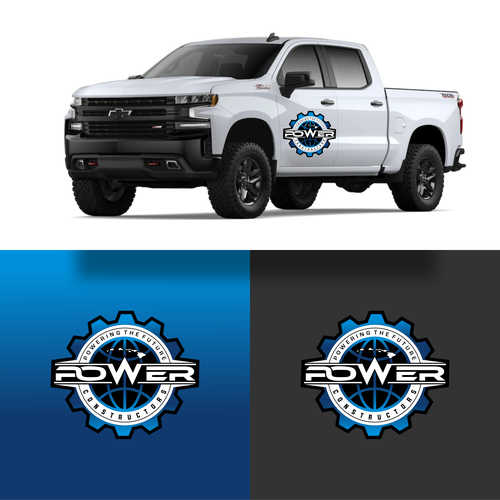 Can we put the logo on a 2020 White Chevy Silverado crew cab truck, on the front door Design by kimna.dsgn