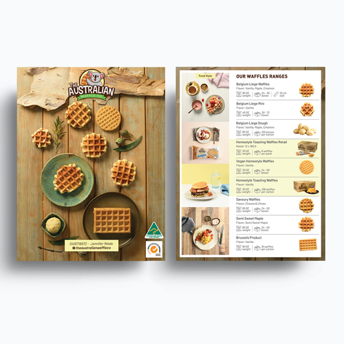 Waffles Product Sales Brochure Design by Clau489