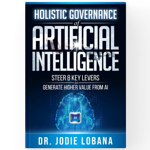 Man and Machine interaction - Book cover needed for Governance of Artificial Intelligence Design by NoBoundaries