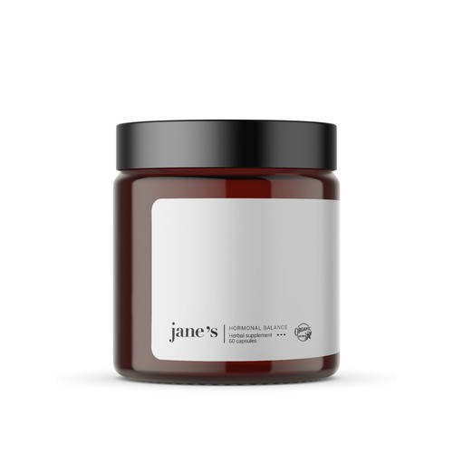 Minimal supplement label design Design by Krasi Miletieva