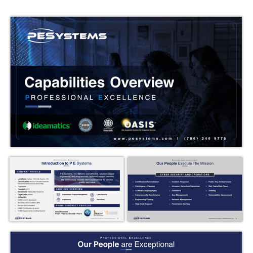 Modern PowerPoint Design for a Corporate Capabilities Deck to Showcase Expertise to Industry and DoD Design by AndrewDigger