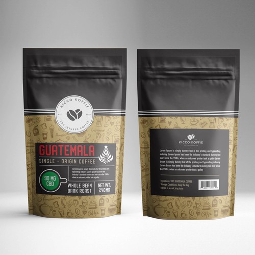 Industrial Modern Coffee Bag & Label Design Design by JavanaGrafix