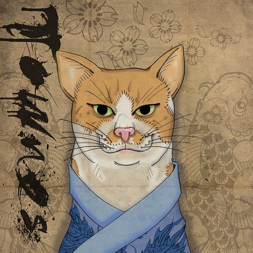 Townes the Cat needs to be illustrated for my girlfriend's birthday! デザイン by MattDyckStudios