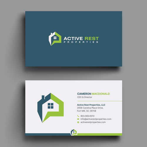 Modern Business Cards for Active Rest Properties Design by Hasanssin