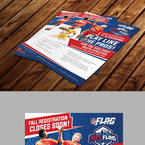 Exciting nfl flag youth football flyer for schools, Postcard, flyer or  print contest