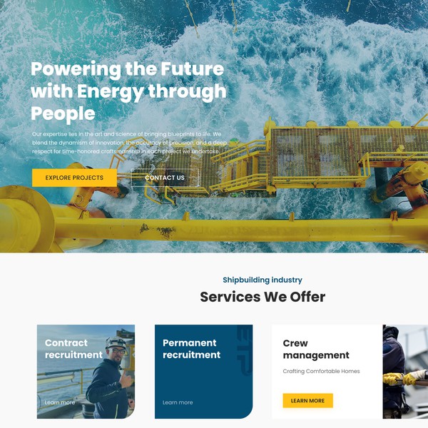 Energy sector landing page