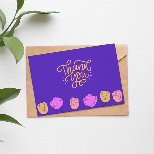 Thank you card design Design réalisé par Hanifa design