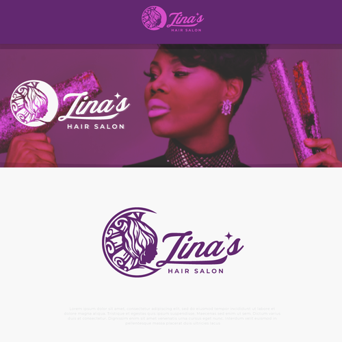 Showcase African Heritage and Glamour for Zina's Hair Salon Logo Diseño de oopz