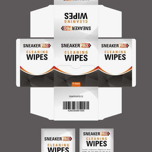 "Erstelle ein Verpackungsdesign für Sneaker Cleaning Wipes von SneakerPro" winning Product packaging