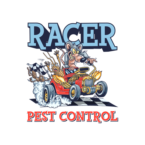 Design a cartoonish "Racing Pest at finish line" to promote our new pest control company Design by Hadeboga Studio