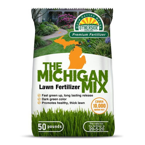 Michigan Centric Lawn Fertilizer Bag Design by Nirmana92