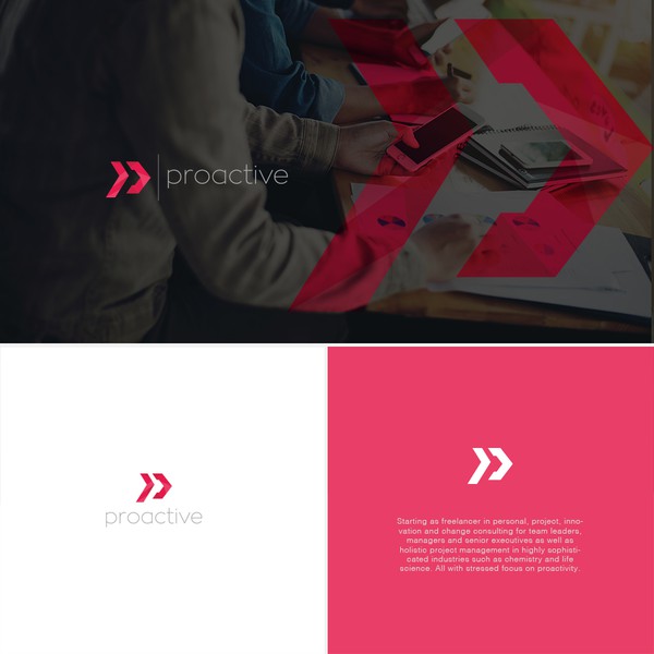 Proactivity distinguishes the leader from the manger, so should the logo.