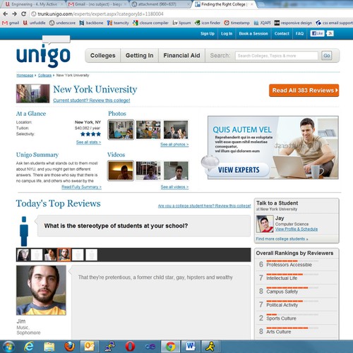 Banner ad for Unigo's College page (e.g. www.unigo.com/nyu) Ontwerp door Pixel’s ToyBox