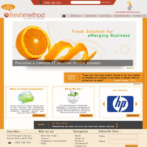 Freshmethod needs a new Web Page Design Design by zarcgroup