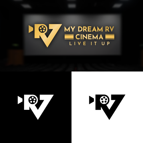 RV COMPANY EXPANDS INTO MOVIES AND PRODUCTION . NEED TO BLEND TO EXISTING LOGO Design by Adeelustrates