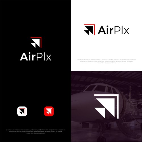 Logo for airplane parking software - "airplane tetris" Design by rzky™