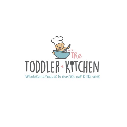 Fun logo for a food blog company focused on toddler and family nutrition and recipes. Design by meryofttheangels77