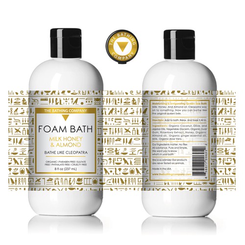 Foam Bath Bottle Labels Design by emmafoo