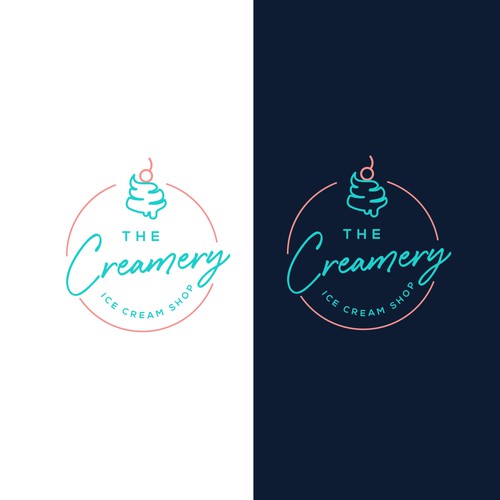 Modern ice cream shop logo Design by alediba